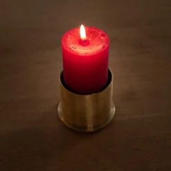 Portacandela C'era in Ottone con Finitura Dorata