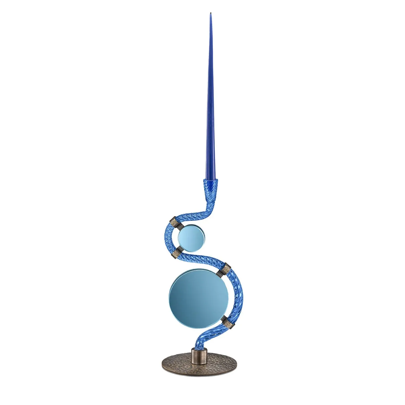 Portacandele Double-Face Blu "I 4 Ponti sul Canal Grande"