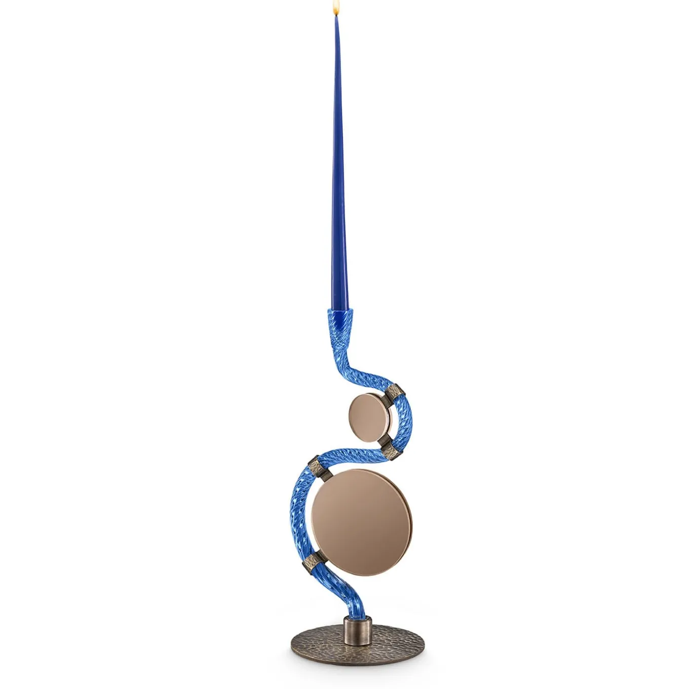 Portacandele Double-Face Blu "I 4 Ponti sul Canal Grande"