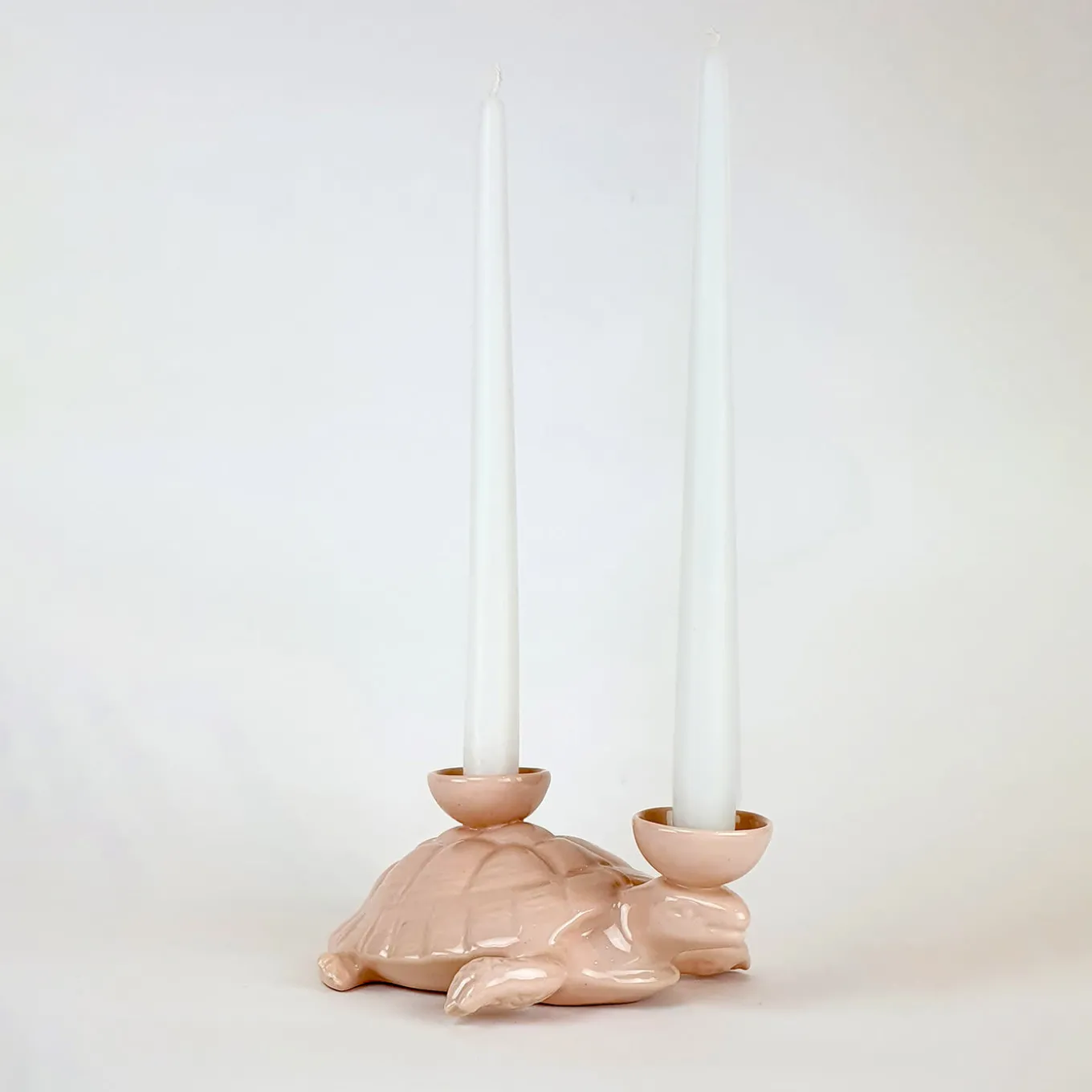 Portacandele in Ceramica Fiamme Bestiali Tartaruga Rosa