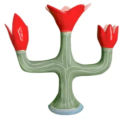 Portacandele in ceramica multicolore Linfa