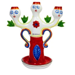 Portacandele in ceramica a tre bracci #3