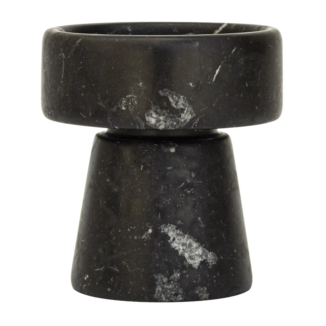 Portacandele in marmo nero Marquina