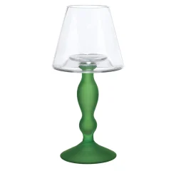 Portacandele in vetro verde Candel