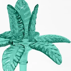 Portacandele Las Palmas medio in vetro soffiato verde acqua