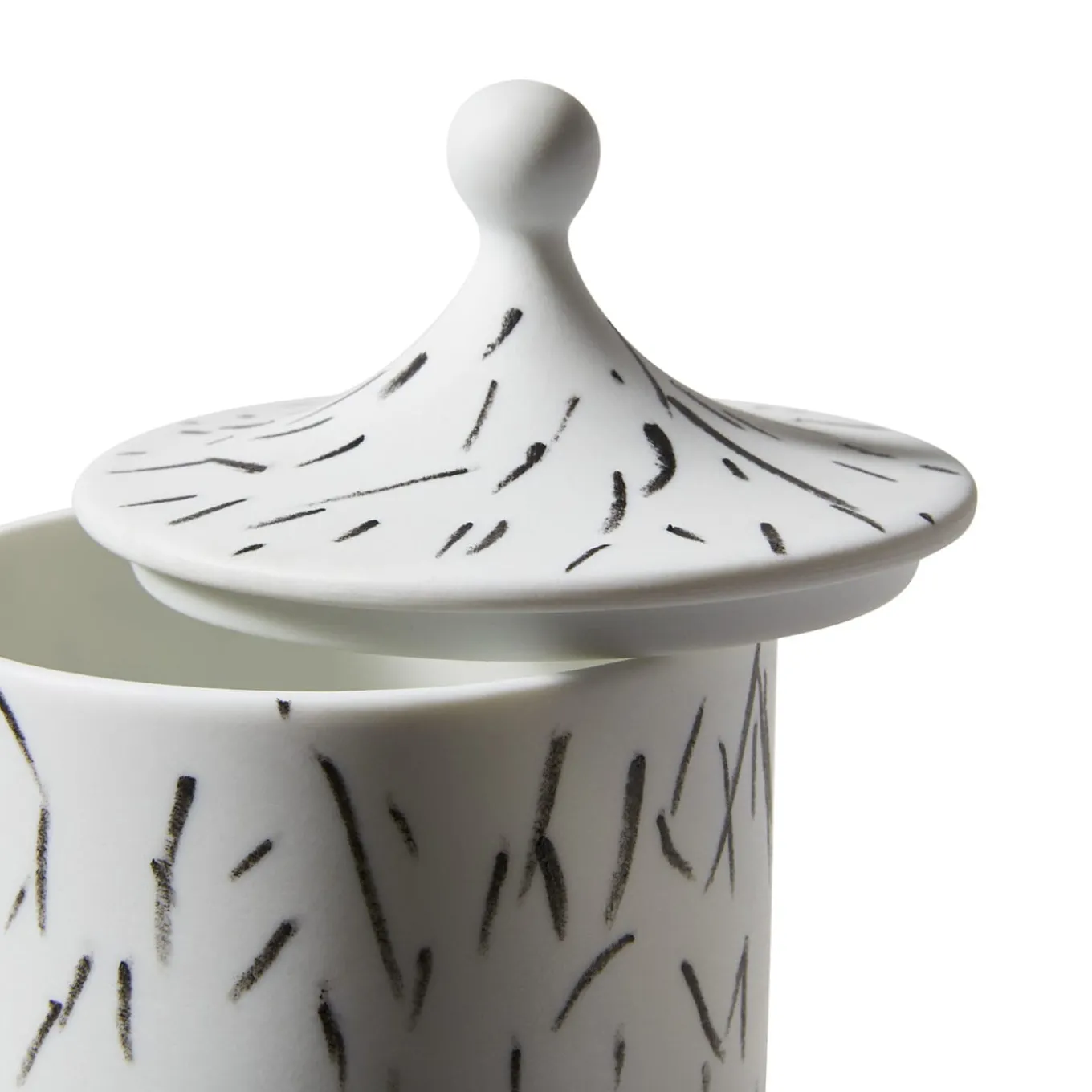 Portacandele Post Scriptum Black&White con coperchio di Formafantasma
