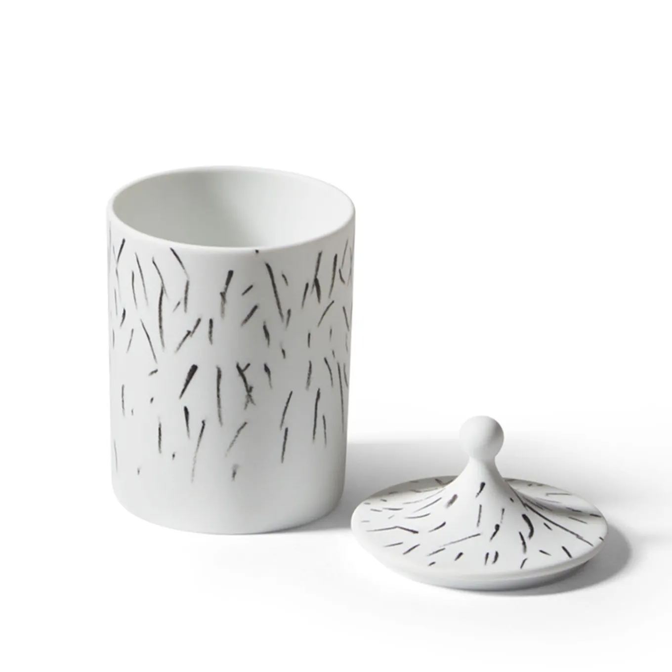 Portacandele Post Scriptum Black&White con coperchio di Formafantasma