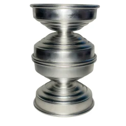 Portacandele scultoreo in ottone placcato argento