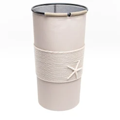 Portaombrelli in ecopelle crema con inserti in corda