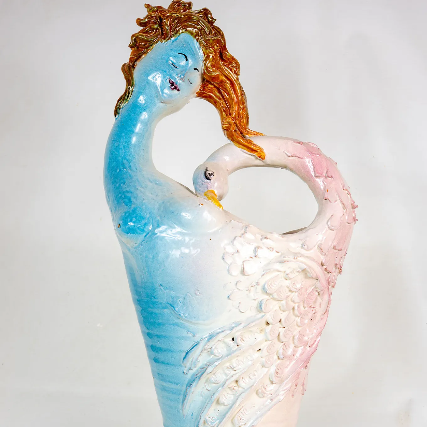 Portaombrelli Leda e il Cigno in ceramica