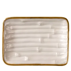 PORTASAPONE IN BAMBÙ - BIANCO E ORO