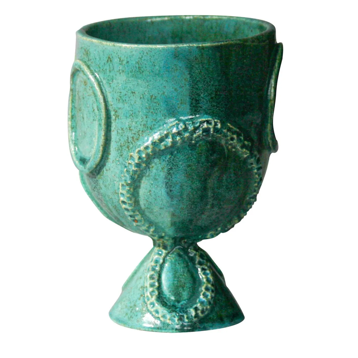 Portavaso in ceramica verde Acini