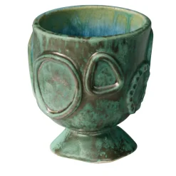 Portavaso piccolo in ceramica verde Acini