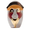 Primates Brazza Vaso in ceramica grigia con dettagli in metallo di Elena Salmistraro