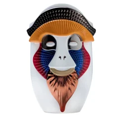 Primates Brazza Vaso in ceramica bianca lucida con dettagli in metallo Di Elena Salmistraro