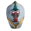 Primati Mandrillus Vaso in ceramica azzurra lucida con dettagli in metallo di Elena Salmistraro