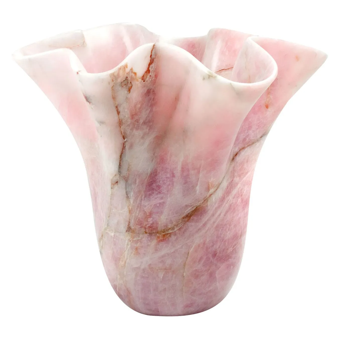PV05 Vaso scultoreo in quarzo rosa
