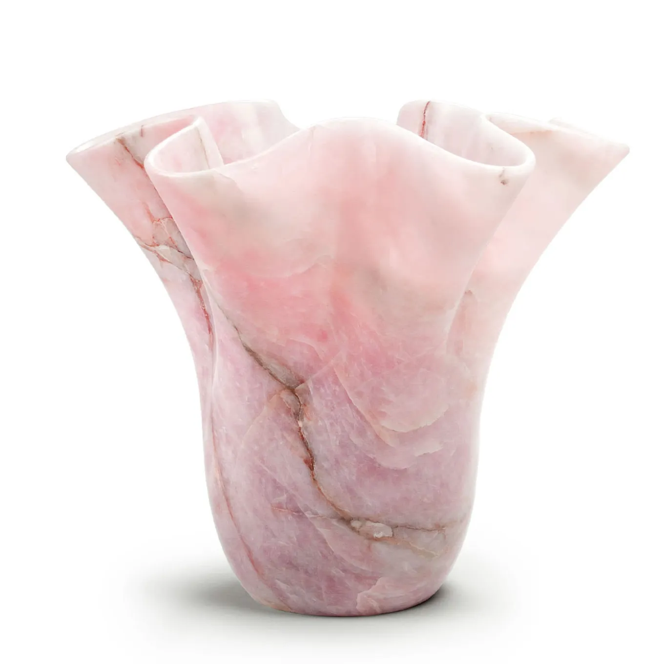 PV05 Vaso scultoreo in quarzo rosa