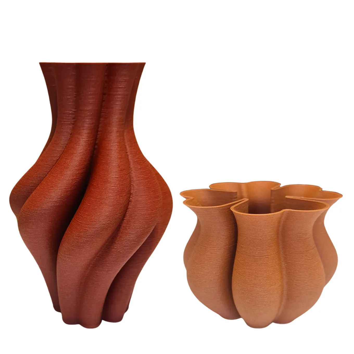 Quorifolium set di 2 vasi rosso e arancio
