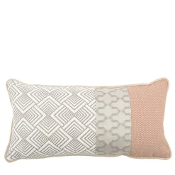 Raro cuscino rettangolare con intarsio di tessuti jacquard