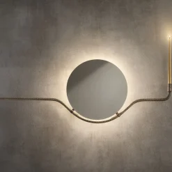 Rising Sun O Specchio da parete con finitura ottone