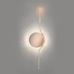 Rising Sun V Specchio da parete con finitura champagne e bronzo