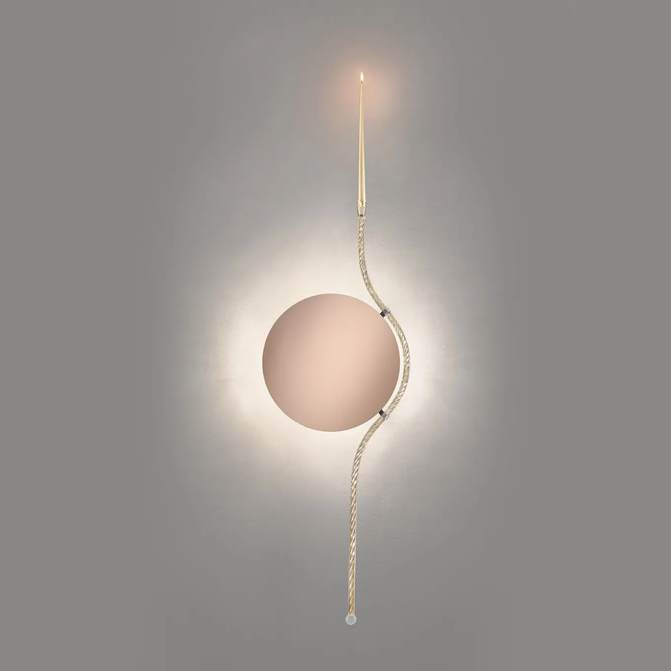 Rising Sun V Specchio da parete con finitura champagne e bronzo