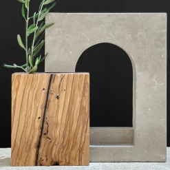 Ruderi 03 Scultura in Legno d'Ulivo e Pietra Leccese
