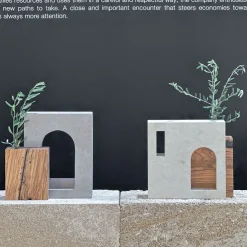 Ruderi 03 Scultura in Legno d'Ulivo e Pietra Leccese