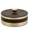 Saturno Brown Scatola rotonda grande con coperchio