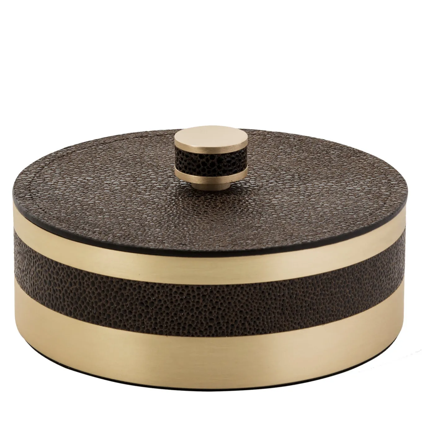 Saturno Brown Scatola rotonda grande con coperchio