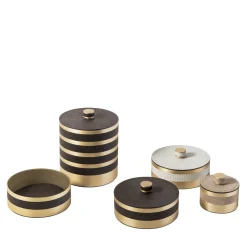 Saturno Brown Scatola rotonda grande con coperchio