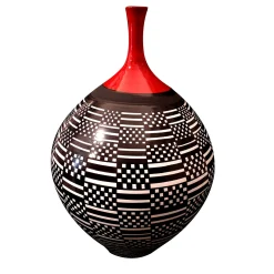 Scacchi Optical Vaso nero/bianco/rosso
