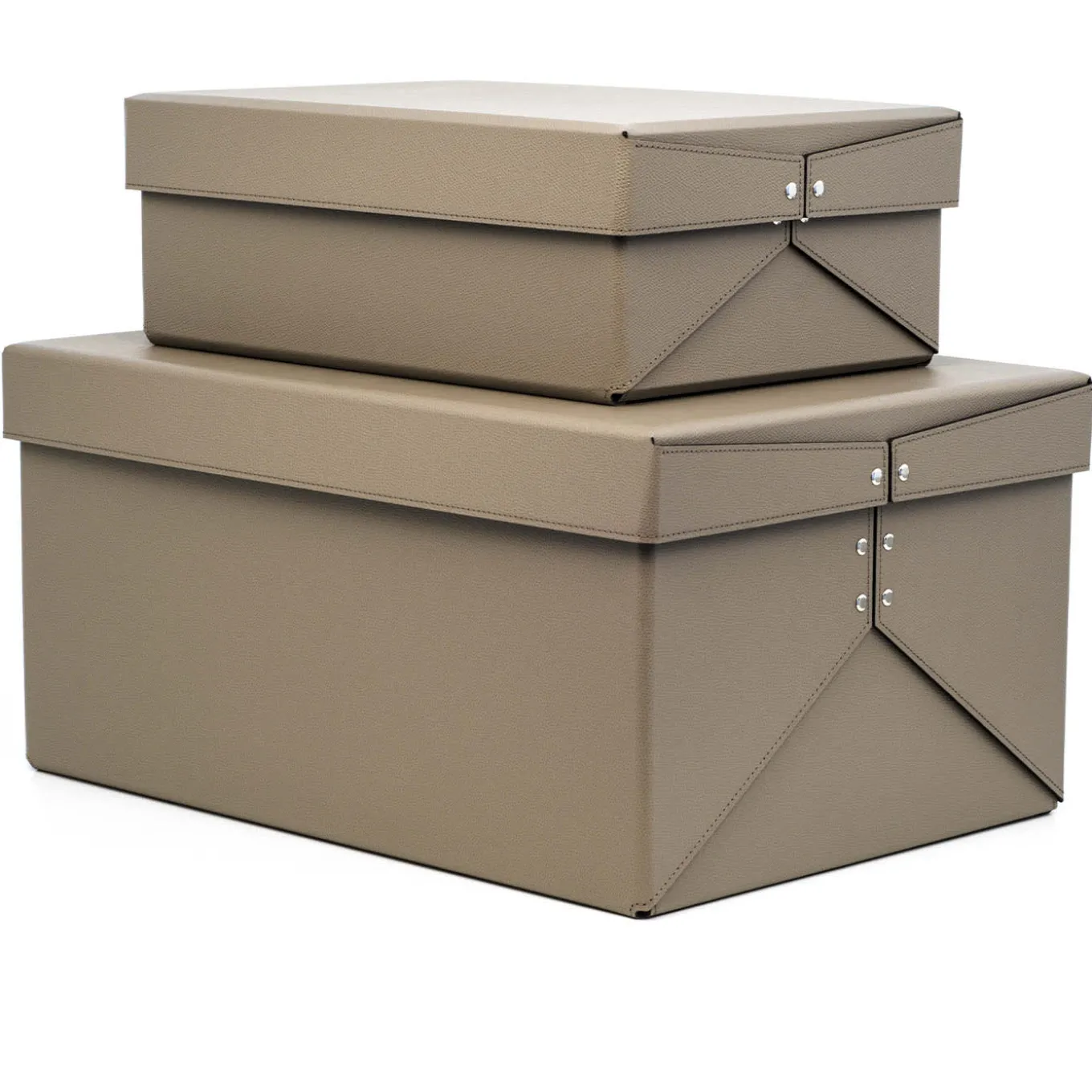 Scatola armadio Origami in pelle marrone chiaro