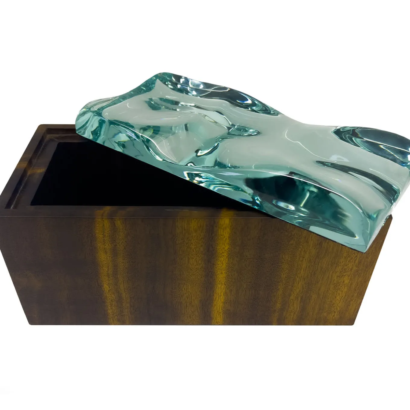 Scatola decorativa in cristallo e bois de Rosewood