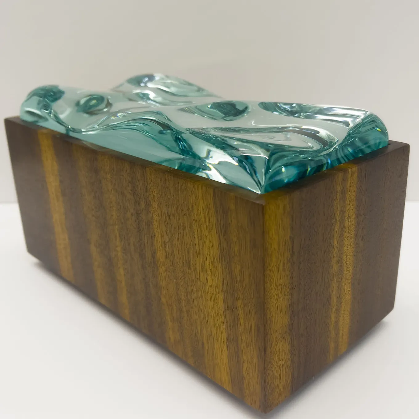 Scatola decorativa in cristallo e bois de Rosewood