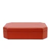 Scatola Del Monte 25 in Legno e Pelle Rosso Persiano