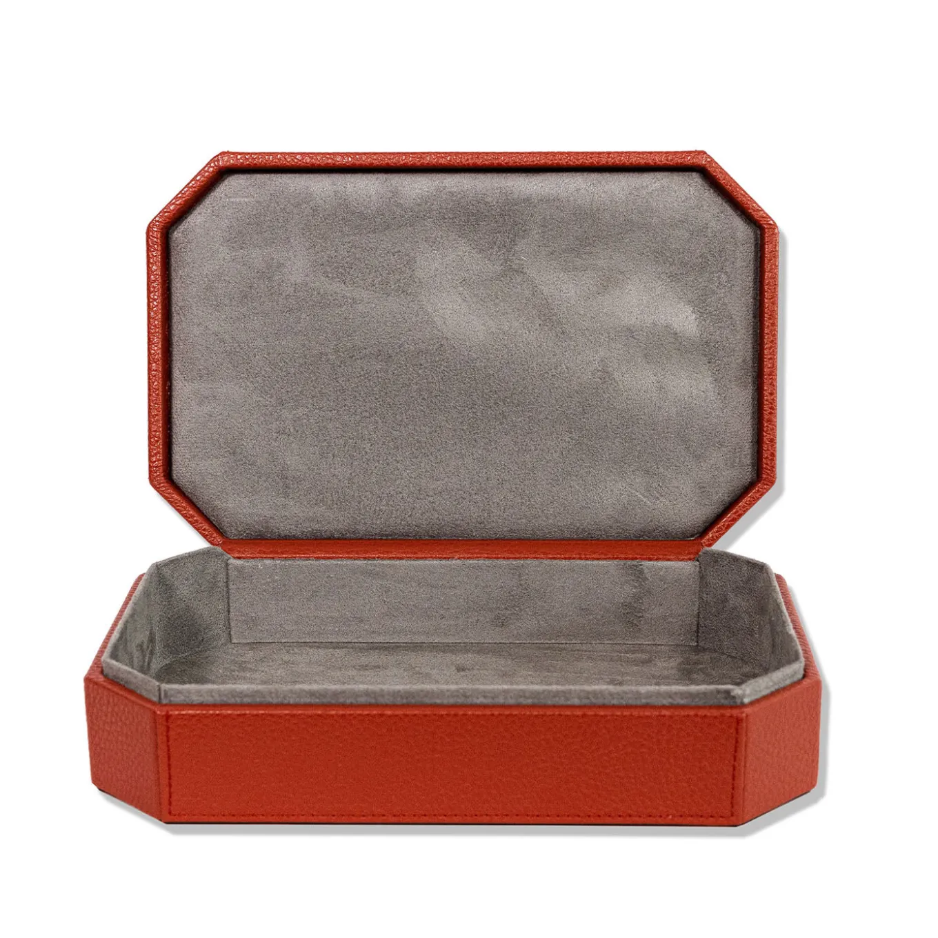 Scatola Del Monte 25 in Legno e Pelle Rosso Persiano