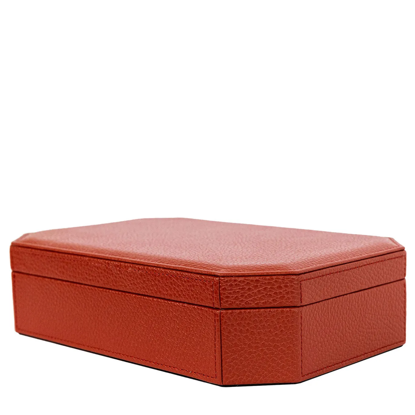 Scatola Del Monte 25 in Legno e Pelle Rosso Persiano