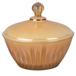Scatola di cristallo giallo Prestigioso con coperchio