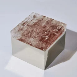 Scatola di quarzo rosso in ottone