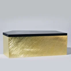 Scatola in ottone con coperchio in agata