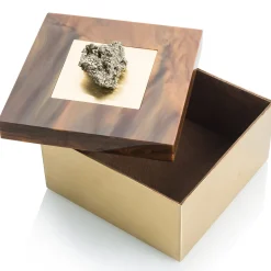 Scatola in Ottone con Pietre di Pirite