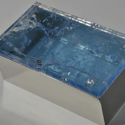 Scatola in ottone con quarzo azzurro