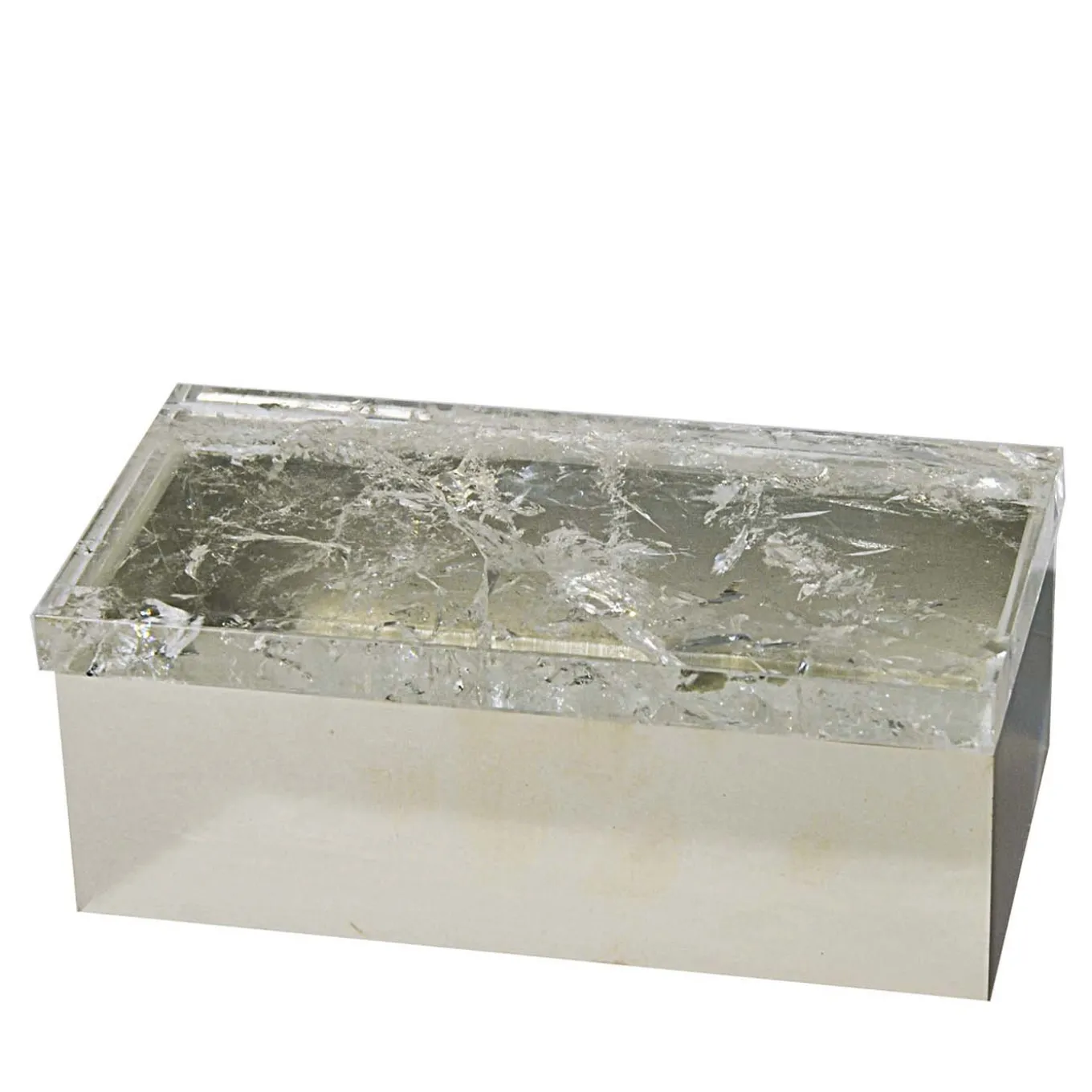 Scatola in ottone di quarzo ialino