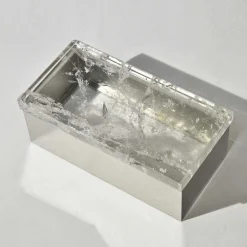 Scatola in ottone di quarzo ialino