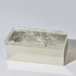 Scatola in ottone di quarzo ialino
