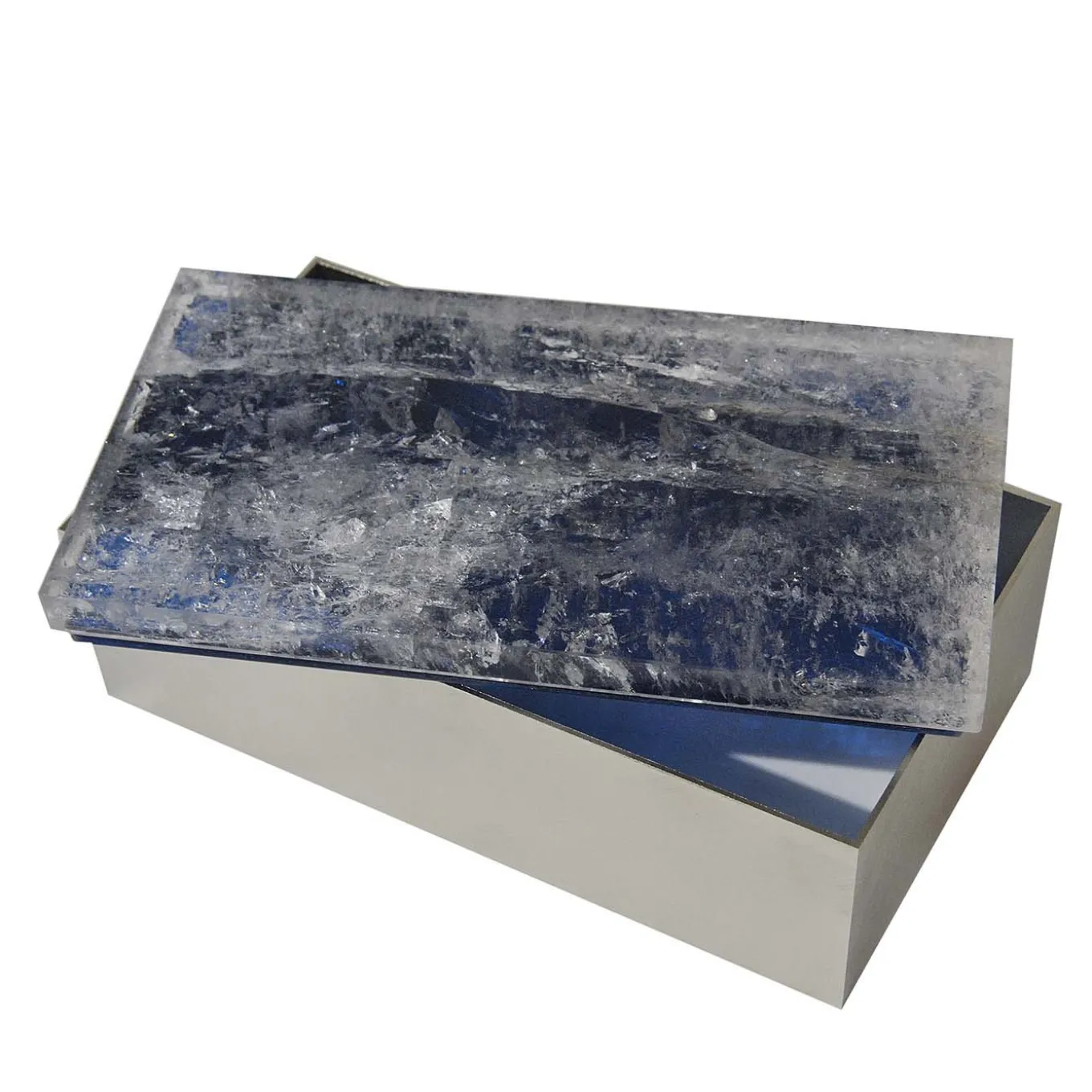 Scatola in ottone di quarzo blu