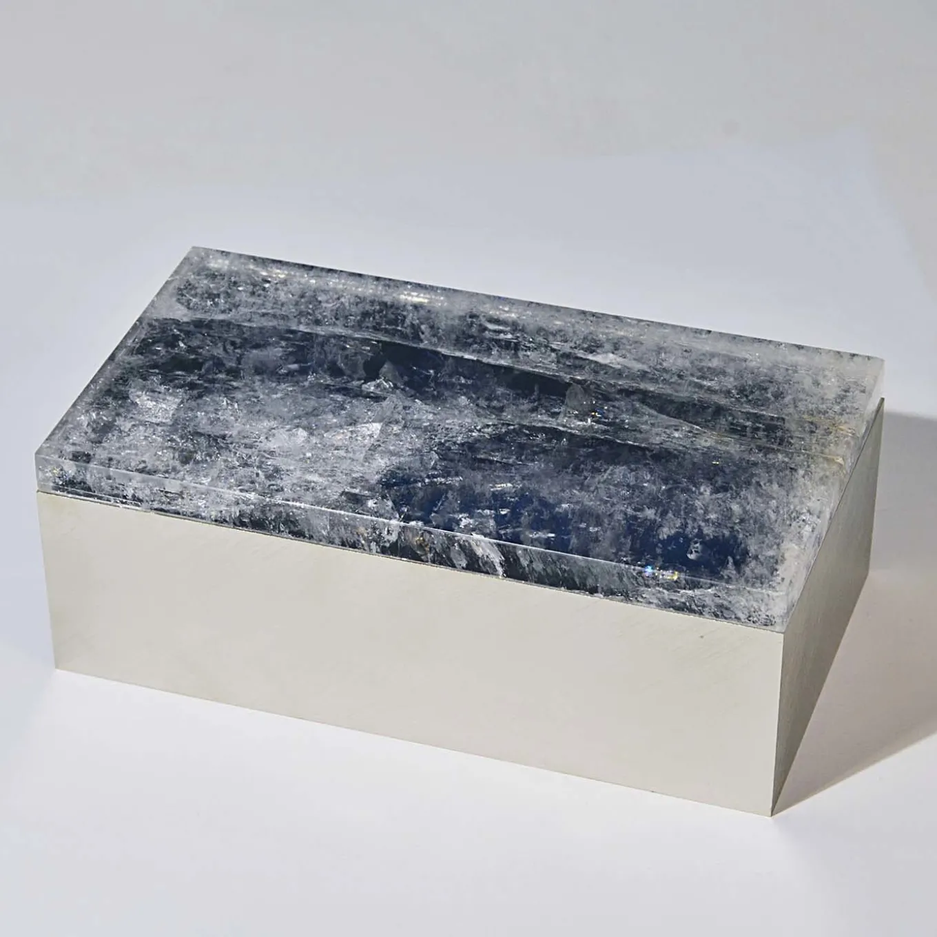 Scatola in ottone di quarzo blu