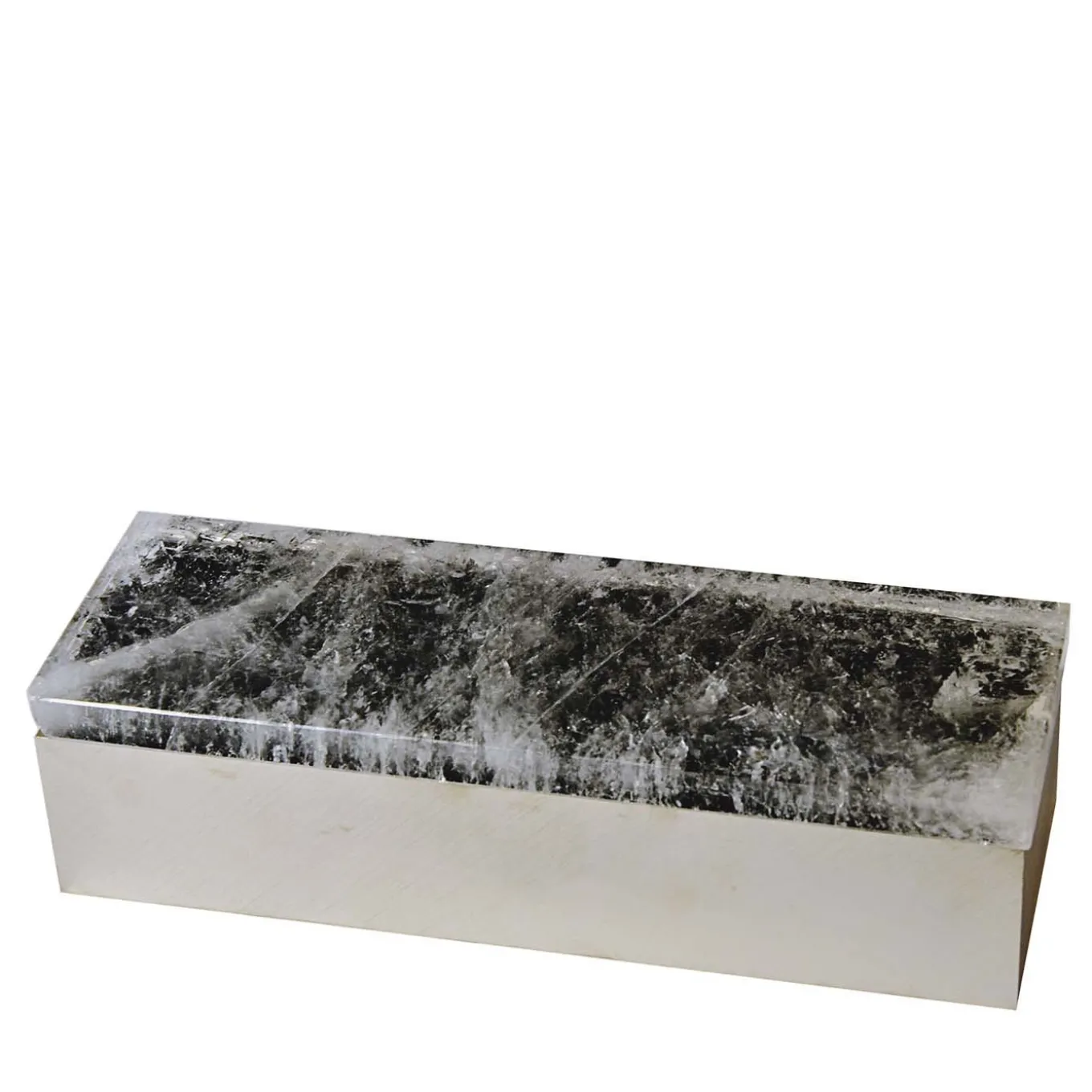 Scatola in ottone di quarzo verde scuro